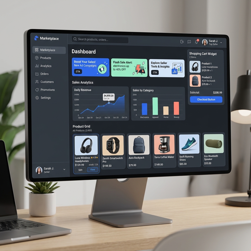 MarketHub e-commerce homepage screenshot