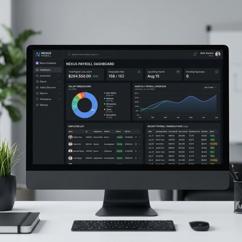 PMS payroll dashboard screenshot