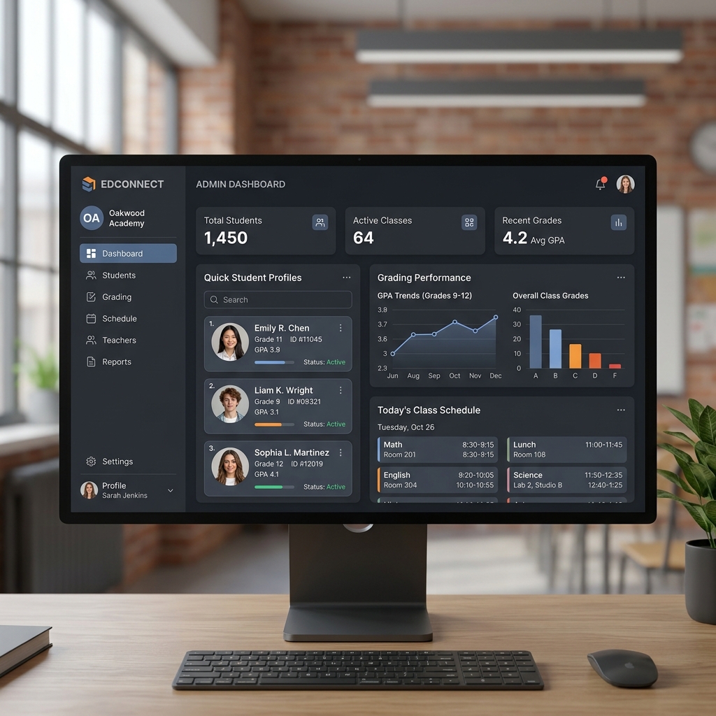 SBMS school dashboard screenshot