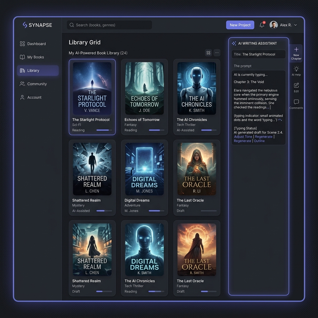 Smart Book AI book writer dashboard screenshot