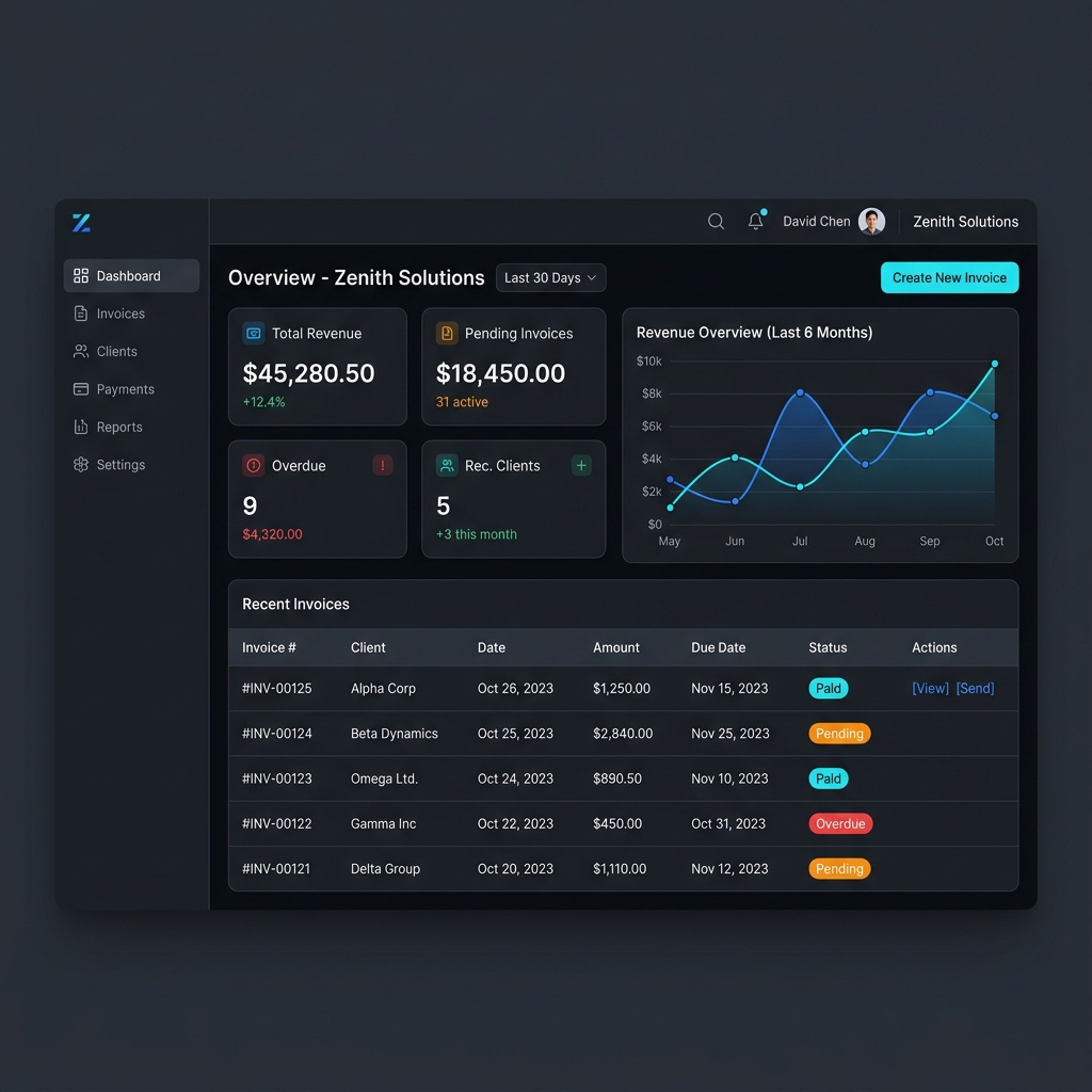 Smart Invoice dashboard screenshot